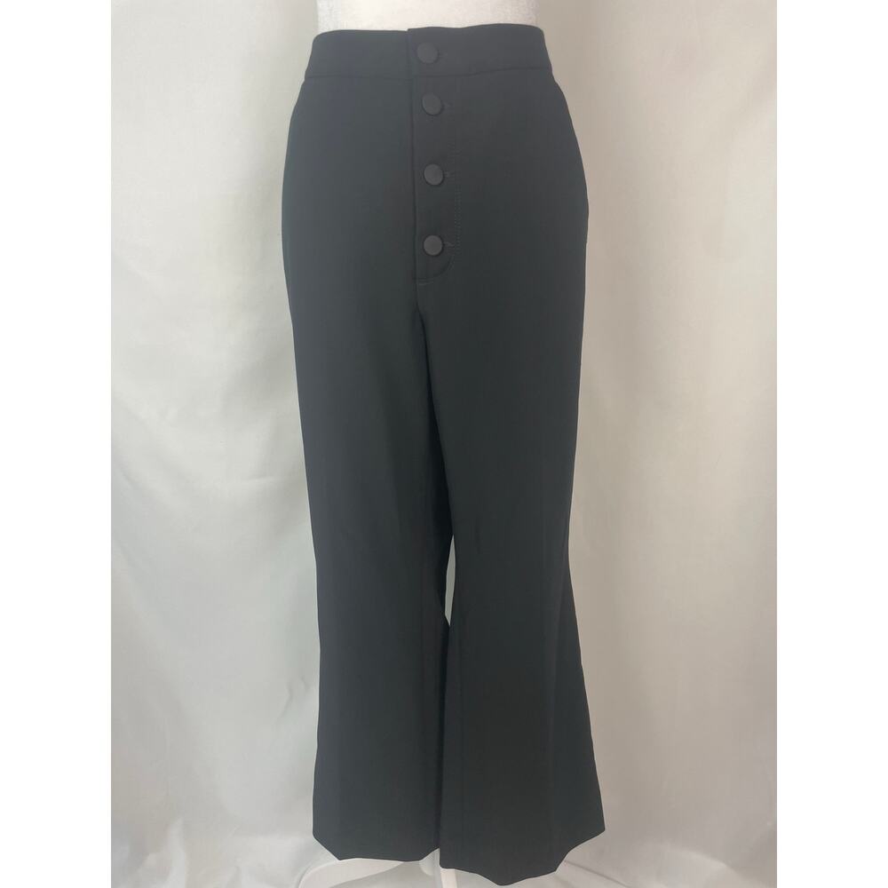 Banana Republic Black High-Waisted Wide-Leg Button-Front Pants Size 14